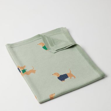 Dachshund Knitted Baby Blanket