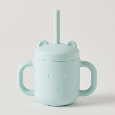 Riley Silicone Sippy Cup w/Straw Blue